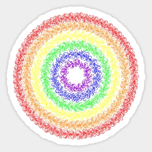 Rainbow Doodle Mandala Sticker